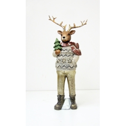 Jeleń figurka świąteczna chłopczyk 30cm